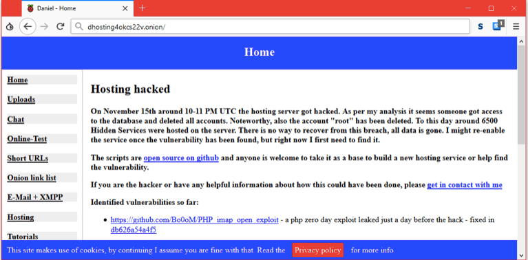 securitydaily_Daniel's Hosting bị hack