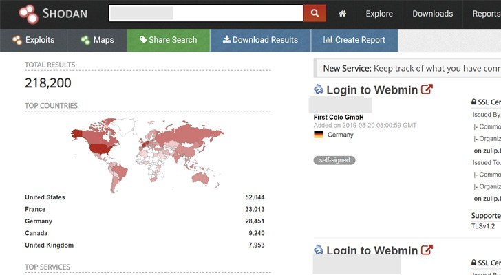 Webmin Shodan