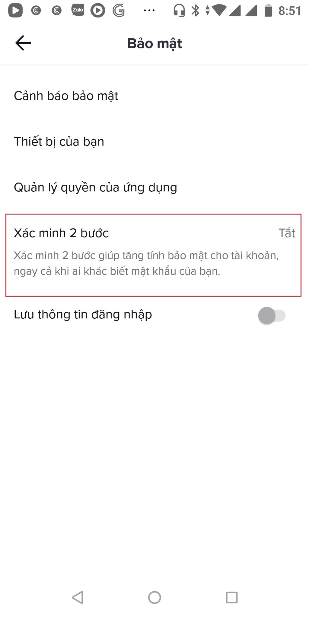 Hướng dẫn cài xác thực 2 bước trên TikTok